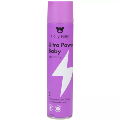 Holly Polly Лак для волос Ultra Power Baby Ослепительный блеск и ультрафиксация 250 мл