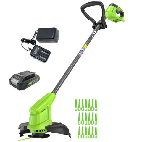 Триммер аккумуляторный Greenworks G24LT251, 24 V, 25 см, с 1хАКБ 2Ач и ЗУ, (2113307SA)