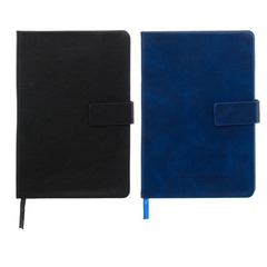 
          Записная книжка Basir, формат А5, со справочным материалом и застежкой, серия "На магните", обложка кожзам, 21*14,5 см, 140 листов, 2 цвета ассорти