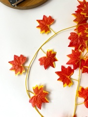 Кленовые листья, осенние искусственные, лиана 2,35 метра, листья около 6,5*7 см, набор 6 шт.