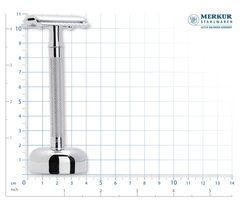 Бритвенный набор для мужчин Merkur Solingen, 3 предмета: станок Т- образный 23С, подставка, лезвия 10 штук, в картонной коробке