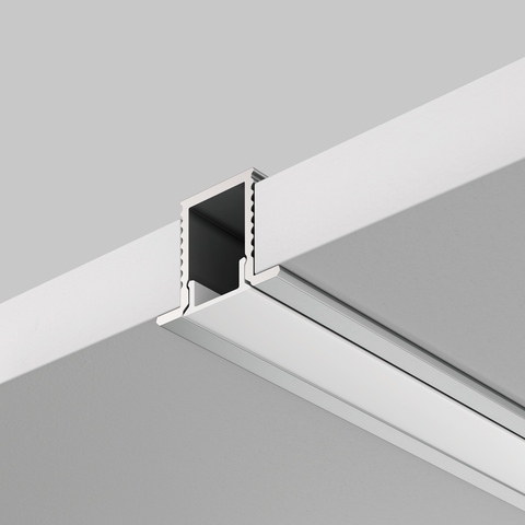 Алюминиевый профиль Maytoni встраиваемый с накладным фланцем 12×9 (Серебро, 2 м), ALM-1209-S-2M