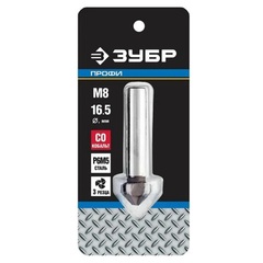 ЗУБР Кобальт, 16.5 x 60 мм, для раззенковки М8, кобальтовое покрытие, конусный зенкер, Профессионал (29732-8)
