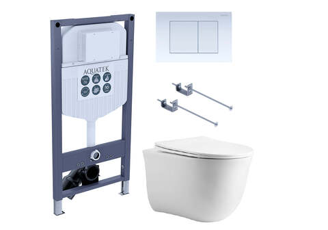 Aquatek SET КЛАССИК cm-INS23-009 4в1 SET КЛАССИК cm-INS23-009 4в1 (рама Aquatek INS-0000023 +крепеж KKI-0000001 +кнопка KDI-0000009 +унитаз AQ1112-00 с крышкой sc)