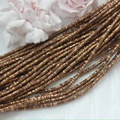 Гематин гематит, шестигранные бусины, 3*1 мм, шоколад, 1 нить, ГМ097