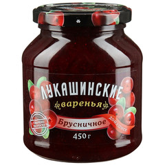 Варенье Лукашинские брусничное, 450г