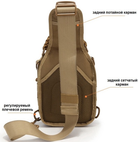 Картинка рюкзак однолямочный Skully Tactic RWZS889 black - 8