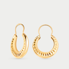 Серьги женские с замком скобой из розового золота 585 пробы без вставок (арт. 20189А-2)