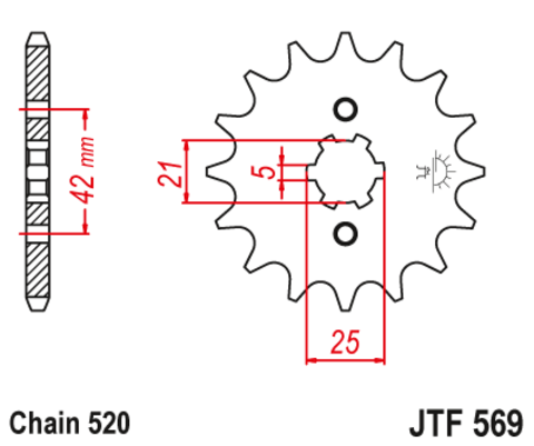 Звезда ведущая для мотоцикла RK C4473-13 (JTF569-13)