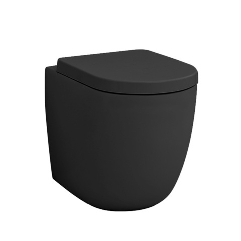 ArtCeram FLV005 17 00 FILE 2.0 Унитаз безободковый, напольный приставной, слив универсальный 36х52 см, с креплениями, цвет nero matt (НЕ производится!)