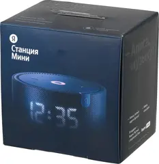 Умная колонка Yandex Станция Мини с часами Алиса на YaGPT черный 10W 1.0 BT 10м (YNDX-00020K)