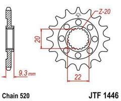 Звезда мотоциклетная JT JTF1446.13SC самоочищающаяся