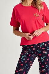 Пижама женская со штанами TARO 3109/3168 DORA_Темно-синий + малиновый