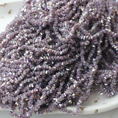 Хрусталь (стекло) граненный, серо-сиреневый 4*3 мм, 1 нить, С052