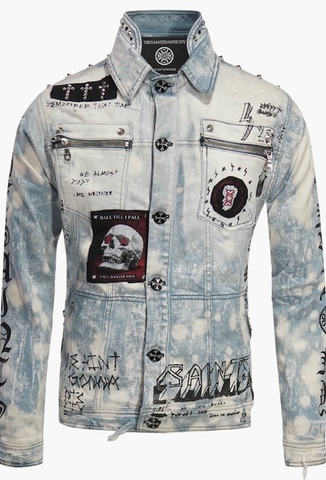 The Saints Sinphony | Куртка джинсовая мужская GRAFFITI JACKET LT. BLUE TSJ021 перед