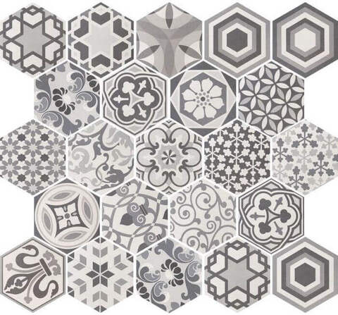 Equipe Hexatile Harmony B&W 17.5x20