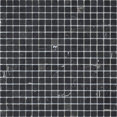 Мозаика LeeDo: Pietrine - Nero Oriente полированная 30,5x30,5х0,4 см (чип 15x15x4 мм)