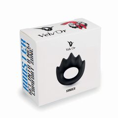 Черное эрекционное кольцо с массажными гребнями Rooster Xander - 