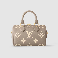 Сумка Louis Vuitton Speedy с плечевым ремнем серый/кремовый