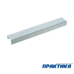 Скобы ПРАКТИКА для степлера, серия Эксперт, 6 мм, Тип 53, толщина 0,74 мм, ширина 11,4 мм (775-365)