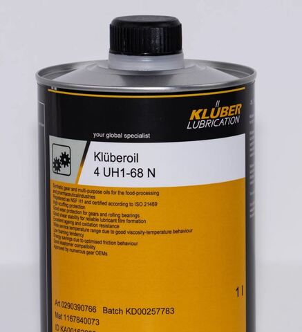 KLUBER Kluberoil 4 UH1-68 N - синтетическое масло для пищевой промышленности - 1 л