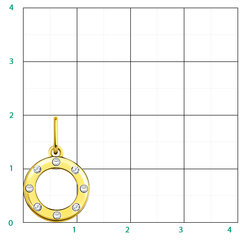 л50097 - Подвеска круглая из желтого золота 585 пробы с заклёпками из белого золота