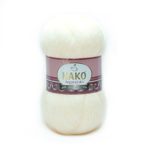 Пряжа Nako Angora Luks 23403 сливочный (уп. 5 мотков)