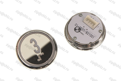 Кнопка (кнопочный модуль) BBP-R550-MRWM-S-W-03-C "3 этаж", круглая, статическая белая подсветка, с кодом Брайля.