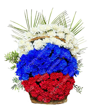 Ритуальная корзина из живых цветов 