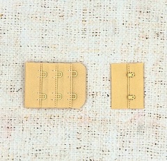 Застежка для бюстгалтера текстиль, р. 5*3,7см/2,7*3,2см/13мм, бежевый