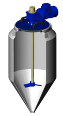 Емкость ФМ 120 белый в обрешетке с пищевой лопастной мешалкой ЭкоПром ФМ/ЦКТ 120 л. вертикальная конусообразная (550x550x1430см;35кг;Белый) - арт.557165