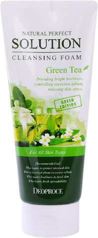 Deoproce Foam Пенка для умывания зеленый чай Natural Perfect Solution Cleansing Foam Greentea 170 г