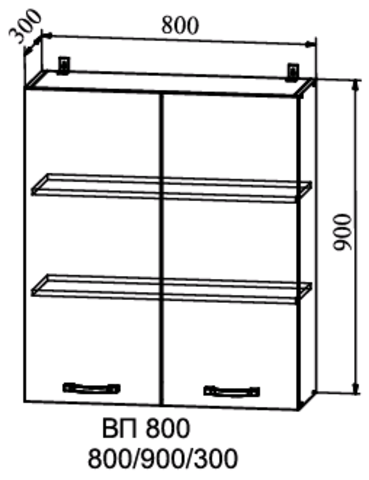 Кухня Квадро шкаф верхний  высокий 800