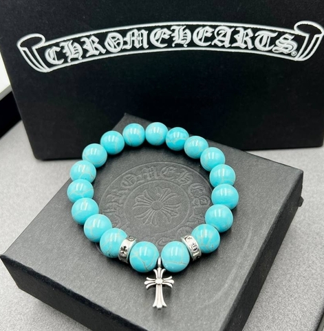 50924 -  Браслет из бирюзы c посеребренными вставками CHROME HEARTS