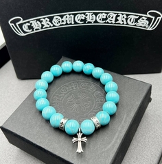 50924 -  Браслет из бирюзы c посеребренными вставками CHROME HEARTS