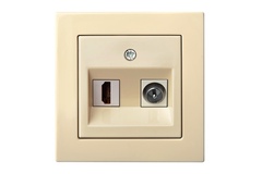 Розетка HDMI и TV для Передачи Данных Бежевая LIREGUS EPSILON