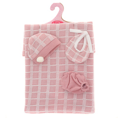 Munecas Antonio Juan Одежда для кукол и пупсов 25 - 29 см, розовое одеяло, шапка, слюнявчик, трусики (91026-4)