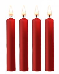 Набор из 4 красных восковых свечей Teasing Wax Candles - 