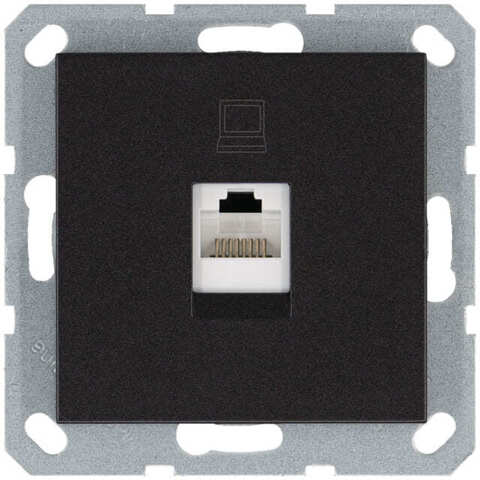 Розетка компьютерная RJ45 Cat.5e (UTP). Цвет Антрацит. Jasmart. G6105B