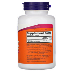 Now Foods, Натуральный витамин E-400 со смесью токоферолов, 250 мягких желатиновых капсул