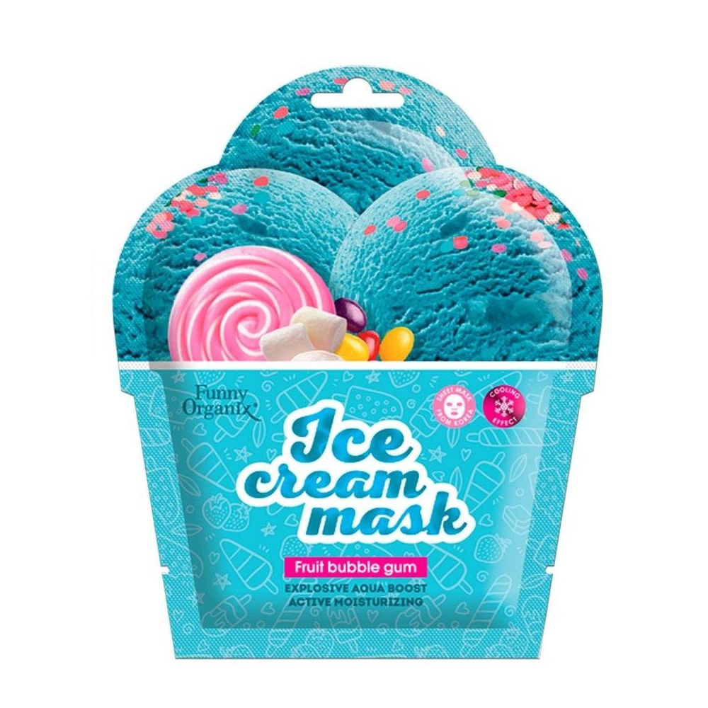 Маска-Мороженое охлаждающая для лица Fruit Bubble Gum "Ледяное увлажнение"