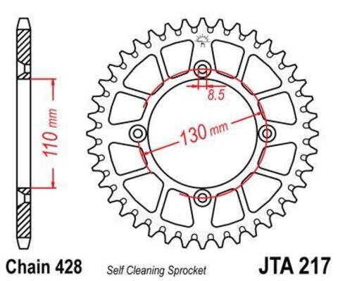 Звезда ведомая алюминиевая JTA217 55