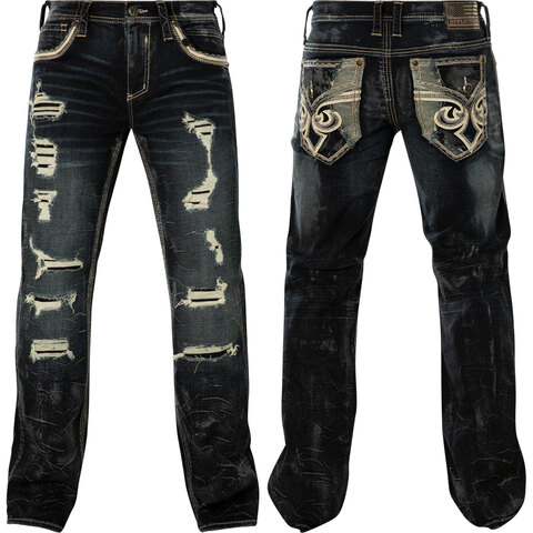 Affliction | Джинсы мужские Blake Baron 110RS303 перед и сзади