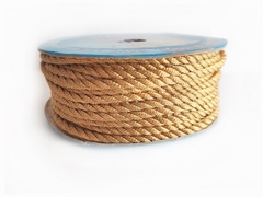 Шнур декоративный синтетический с люрексом 3,5мм золото