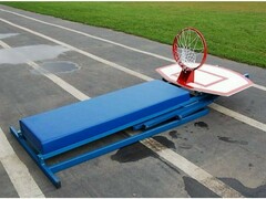 Стойка стритбольная складная с фанерным щитом, кольцом, сеткой и защитой Street Spektr Sport