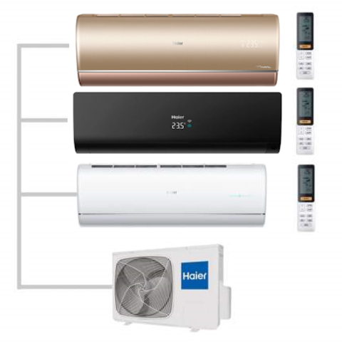 Мульти сплит-система Haier AS09NS6ERA-B + AS12NS6ERA-G + AS18NS6ERA-W / 4U85S2SR5FA на 3 комнаты 25+35+50 м2