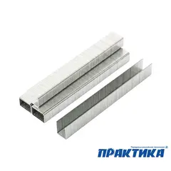 Скобы ПРАКТИКА для степлера, серия Эксперт, 6 мм, Тип 53, толщина 0,74 мм, ширина 11,4 мм (775-365)