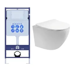 Aquatek SET Aquatek ЕВРОПА cm T SET Aquatek ЕВРОПА cm T (рама Aquatek Standard INS-0000012(без клавиши и крепежа)+унитаз ЕВРОПА AQ1900T-00 с тонким сиденьем soft-close фото
