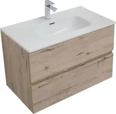 Aquanet 273989 Тумба с раковиной Алвита new 80 2 ящ. цв.дуб веллингтон белый (273989) фото