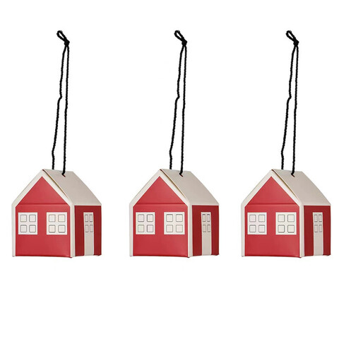 Набор ёлочных украшений Винтэртид, 3 шт, бумага, красный